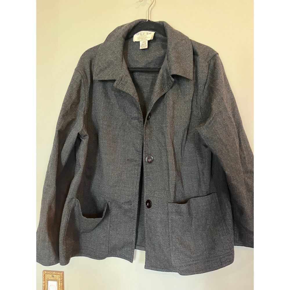 Oscar de la Renta‎ Gray Wool Blazer - Timeless Elegance